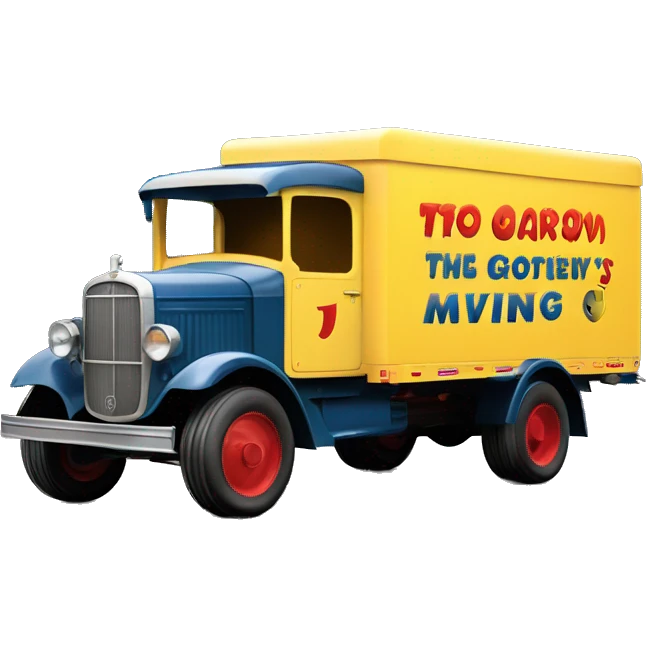 Toy Very large 1933 mover’s moving truck emoji
