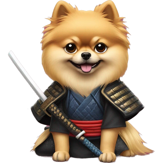 pomeranian samurai emoji