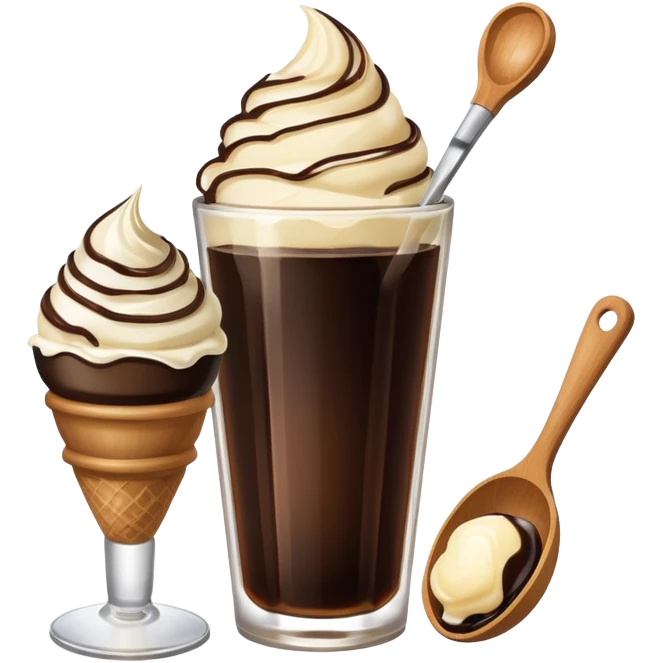 Soy sauce bottle next to ice cream. emoji