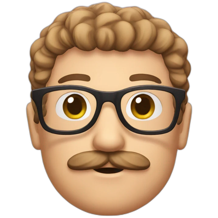 Paul moustache lunettes rose emoji