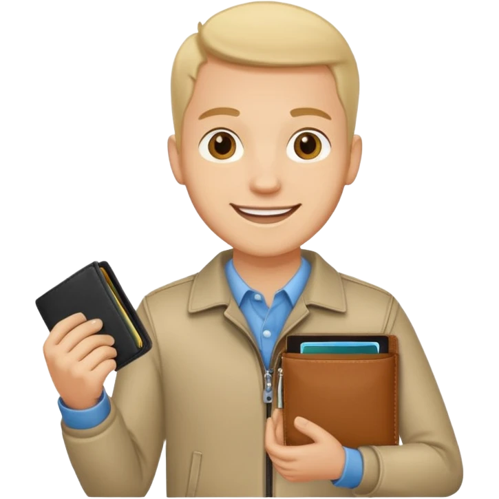 ligth man with wallet in hand emoji