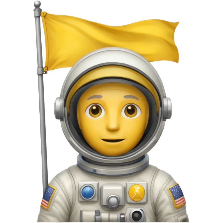 old astronaut with yellow flag in hand emoji
