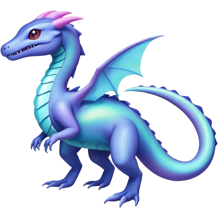Iridescent Shiny pastel Salandit-Aurorus-Salazzle-Dragonair-Fakémon-hybrid-creature (full body)  emoji