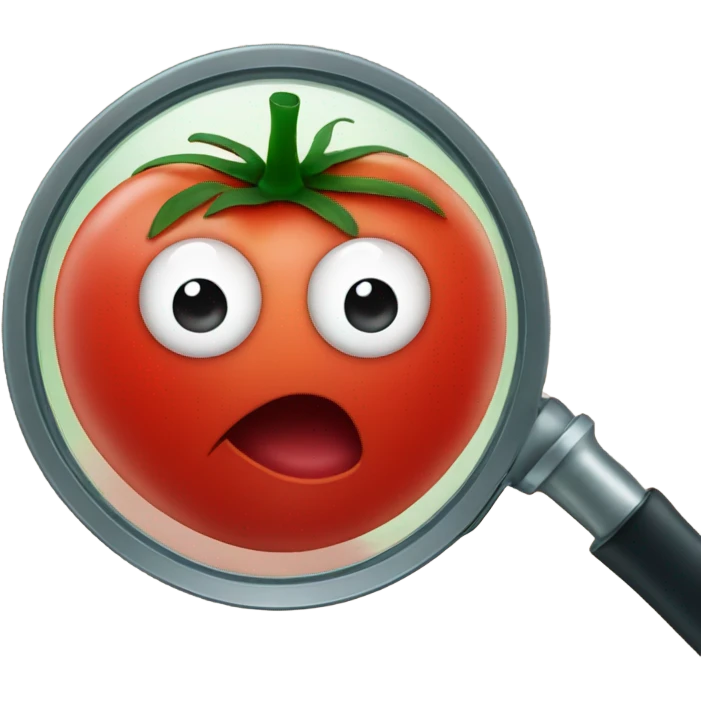 tomato under magnifying glass emoji