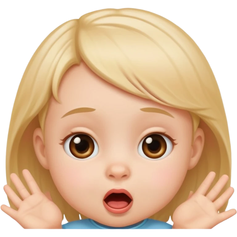 Bebe mujer con caras graciosas emoji