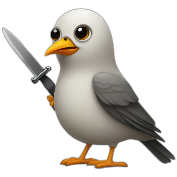 Bird with knife emoji