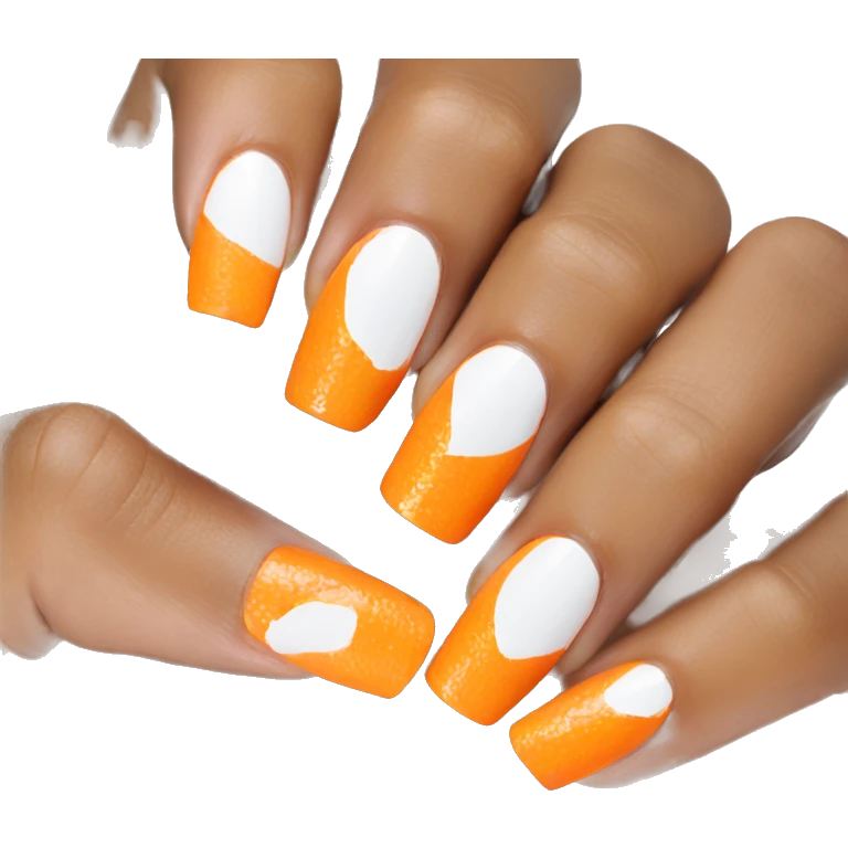 Orange painted nails emoji