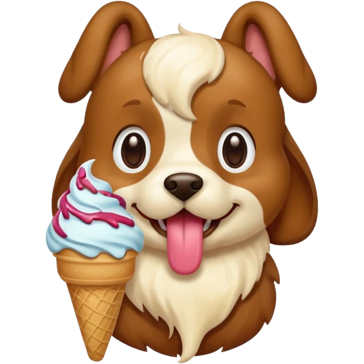 Dog Eat ice Cream emoji