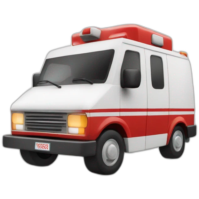 circulina de ambulancia intermitente de color rojo fondo blanco emoji