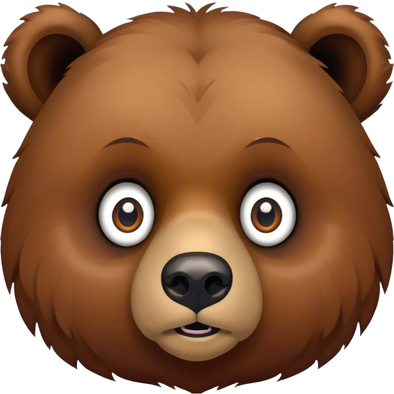 Realistic cute big eye grizzly bear emoji