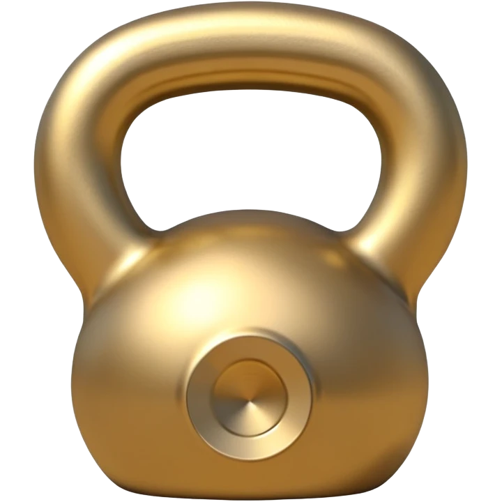 beige and gold kettlebell, sleek minimal emoji