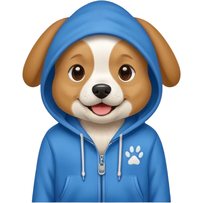 Dog wearing a hoodie emoji