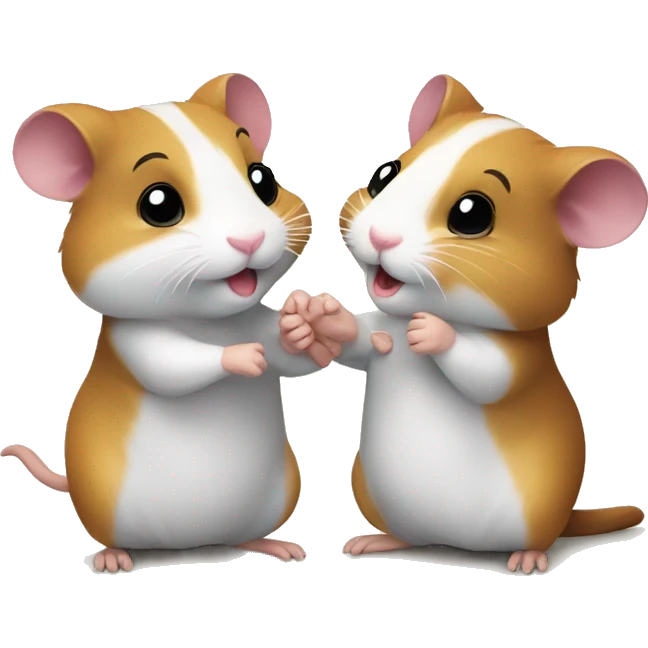 two hamsters giving handshake  emoji