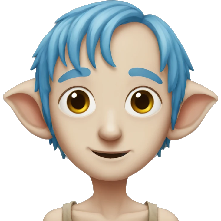 Dobby with blue hair emoji