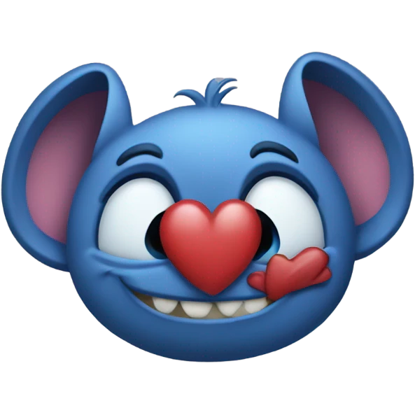 Stitch gives a kiss emoji