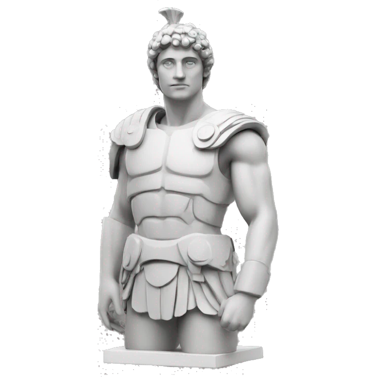 Roman man statue robot emoji