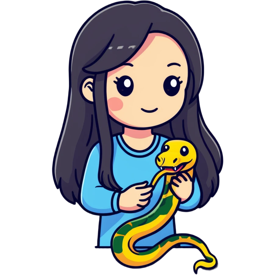 a girl with a snake emoji