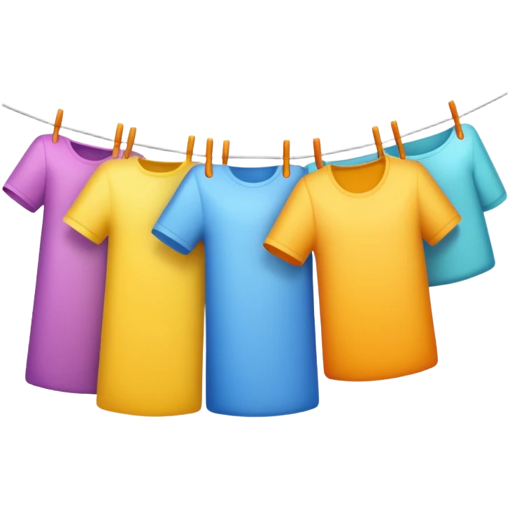 colorful laundry drying line emoji