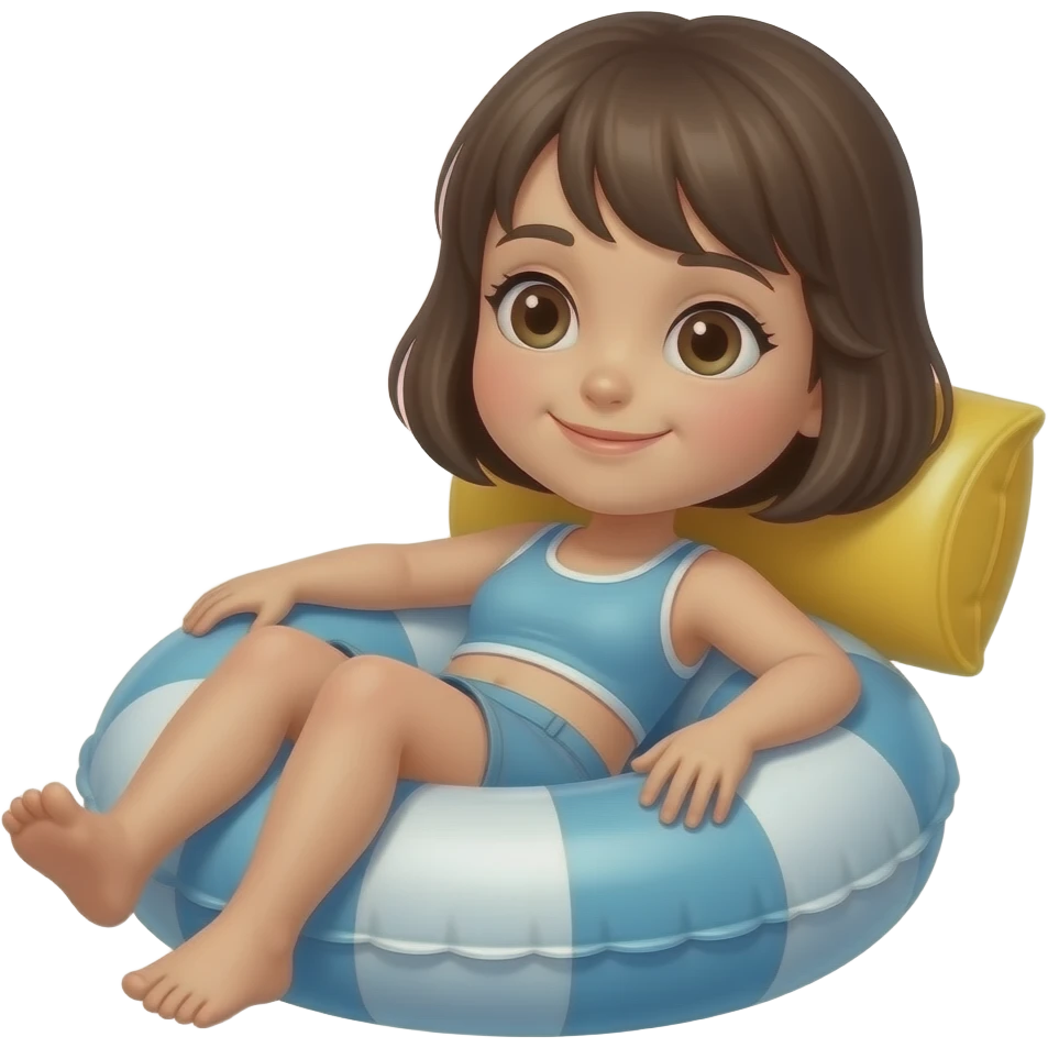 a girl resting in a floatie emoji