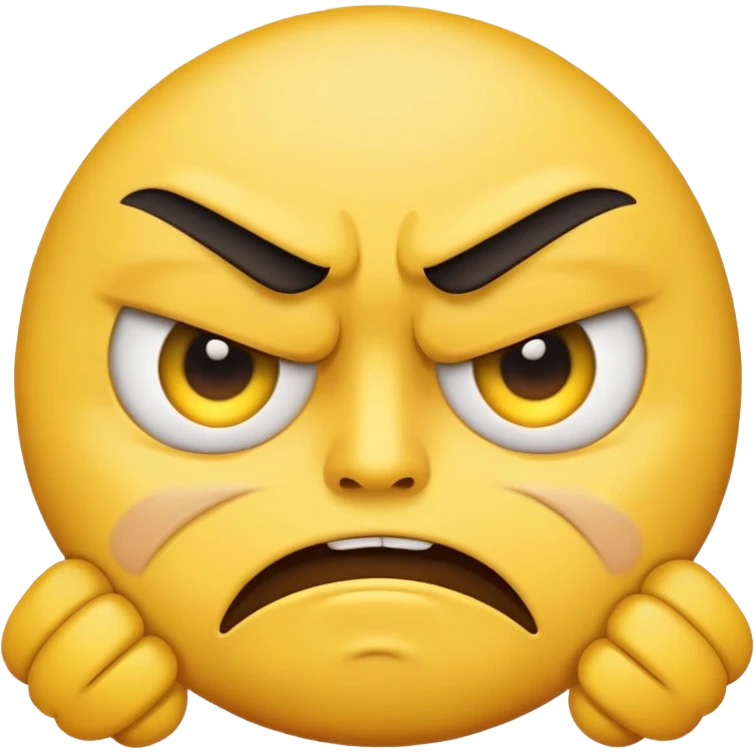 yellow face emoji with one eye half-closed and the other open, angry expression emoji