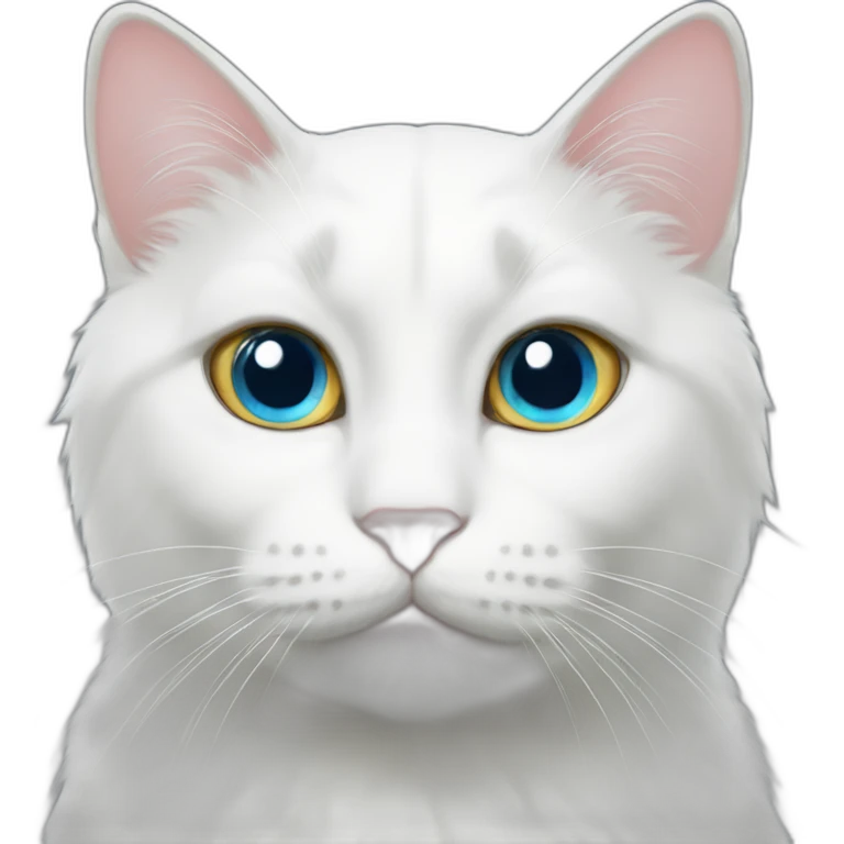 White cat with different eye colours emoji