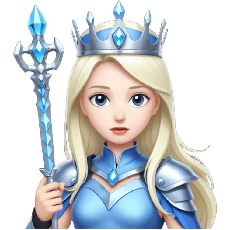 Cyber Queen – holo scepter + chrome belt,Blue Queens. emoji