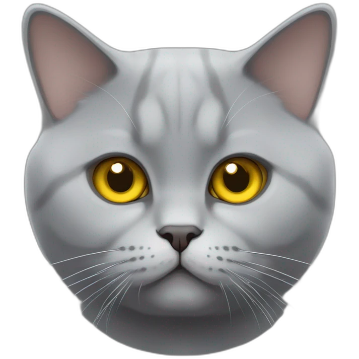 A british shorthair cat in schildpatt with white bless and with yellow eyes emoji