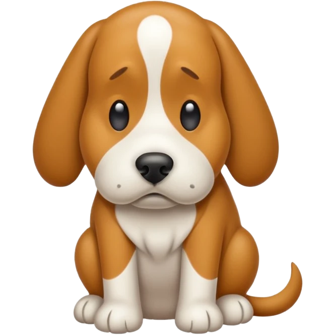 Dog pooping sadly emoji