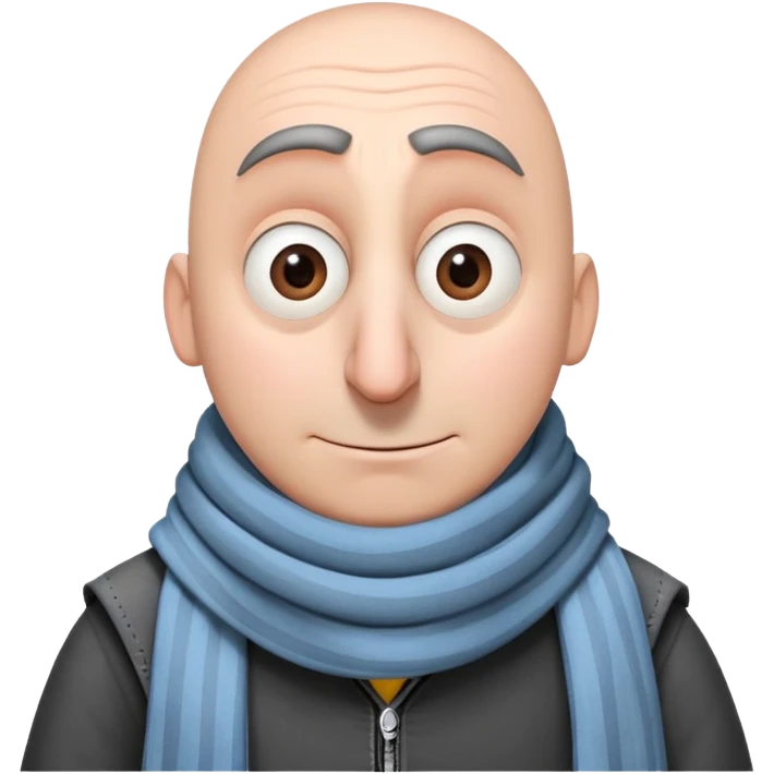 Gru from Despicable Me with his long nose and scarf emoji