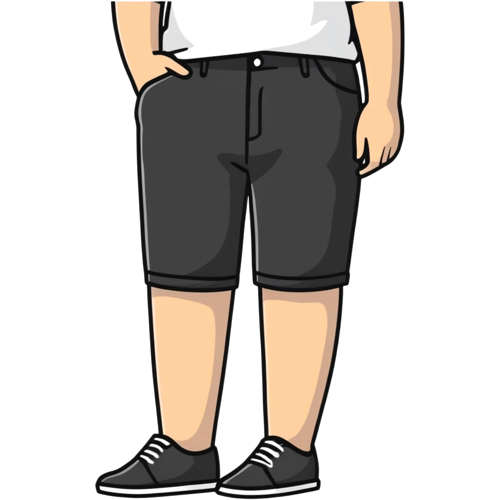 person wearing short black pants emoji