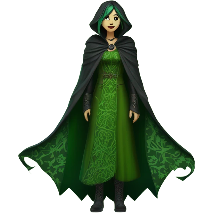 the morrigan gothversion green man vines style furr robe stylish boots emoji