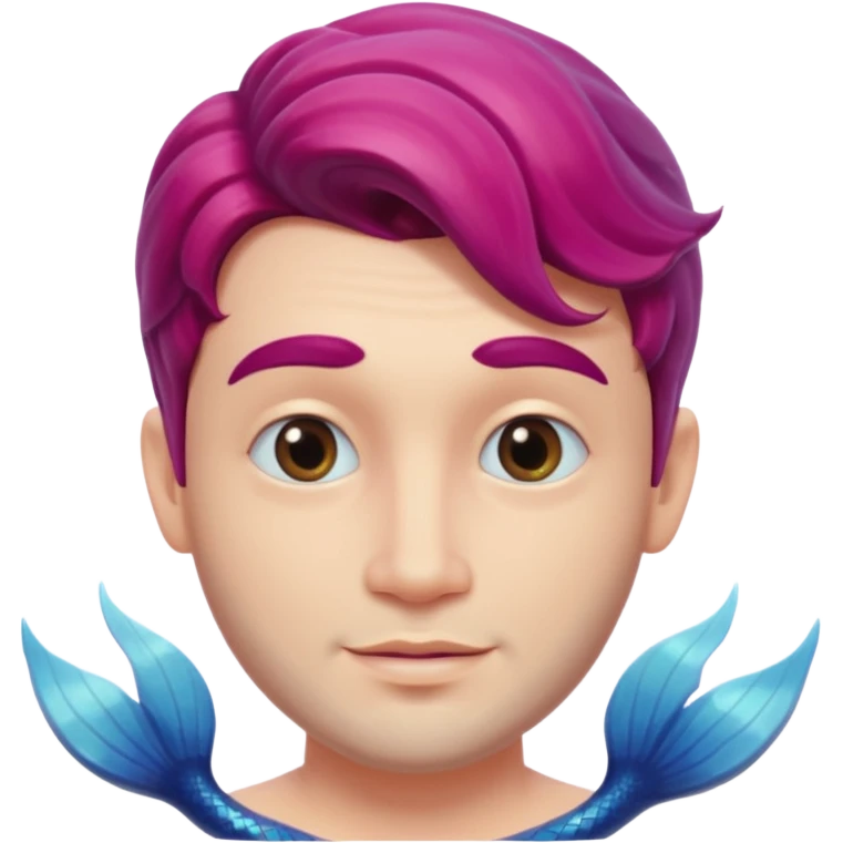 Mermaid face men 3d emoji