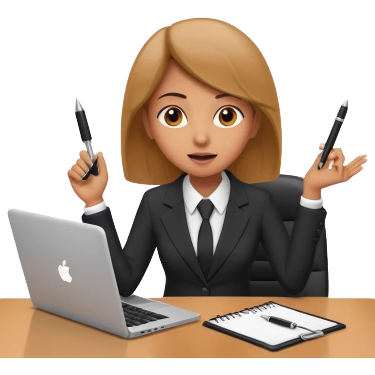 Девушка бизнесвумен на работе сидит за ноутбуком и ей предложили повышение  emoji