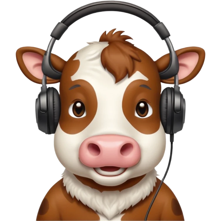 smiling cow with headphones emoji