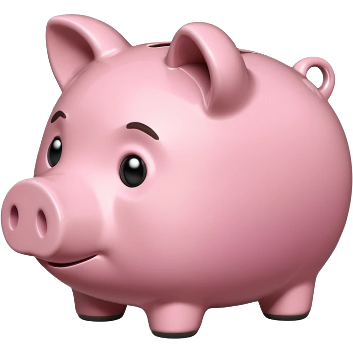 emoji of sad piggy bank, right view emoji
