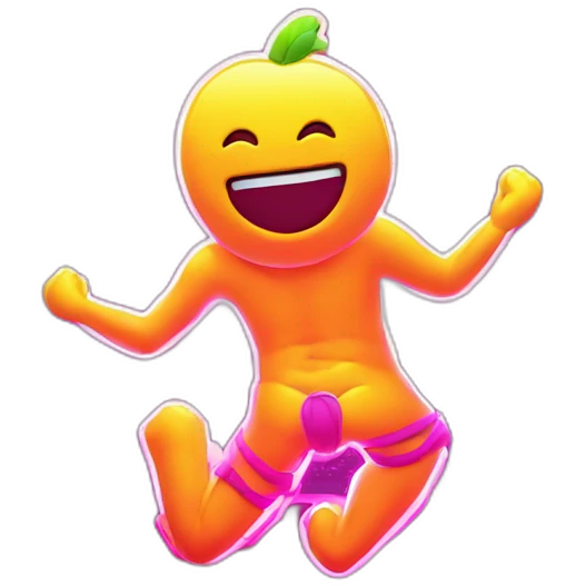 Juicy booty neon sign style man emoji