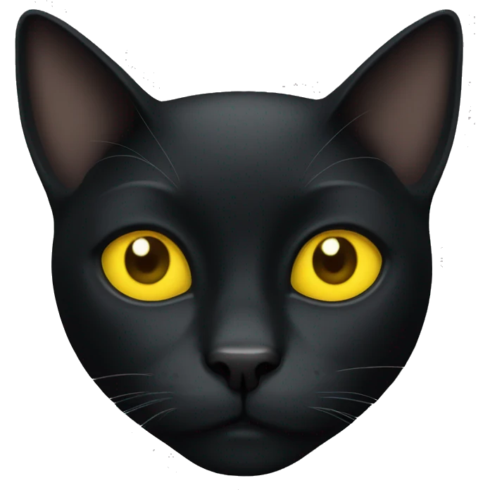 Black cat with yellow eyes emoji