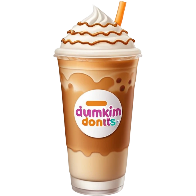 A iced latte with cold foam from Dunkin’ Donuts  emoji