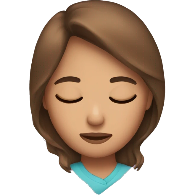 Emoji girl, sleeping brown hair emoji