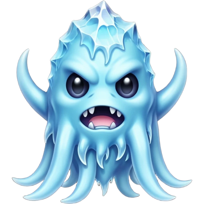 an ice monster, eldritch ice monster, monster made of ice emoji