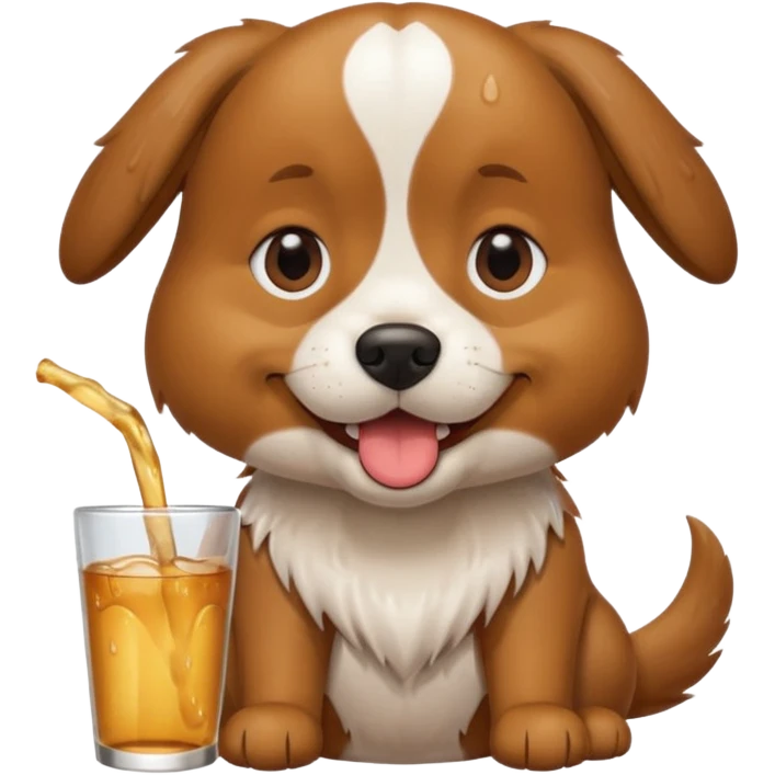 Dog drinking emoji