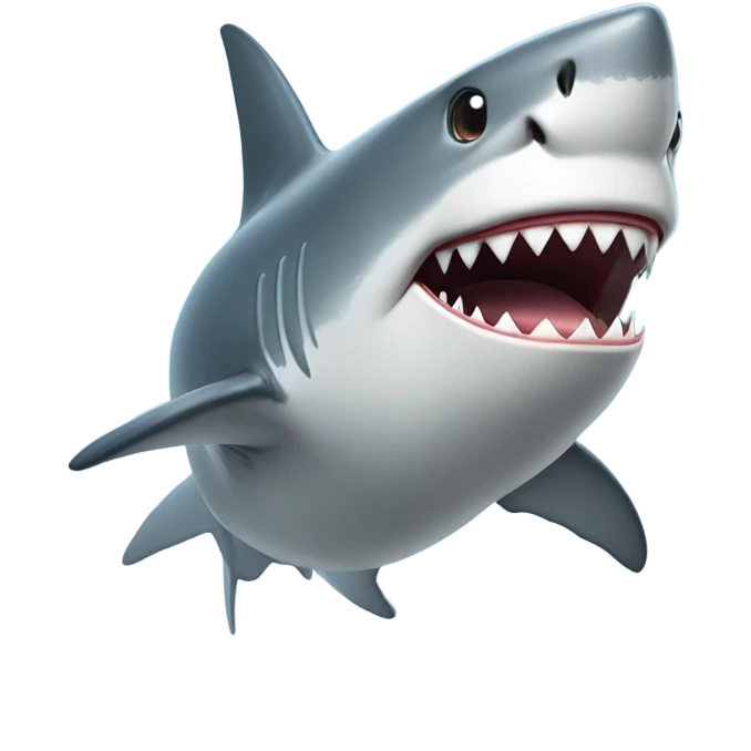 Shark blowing kiss emoji