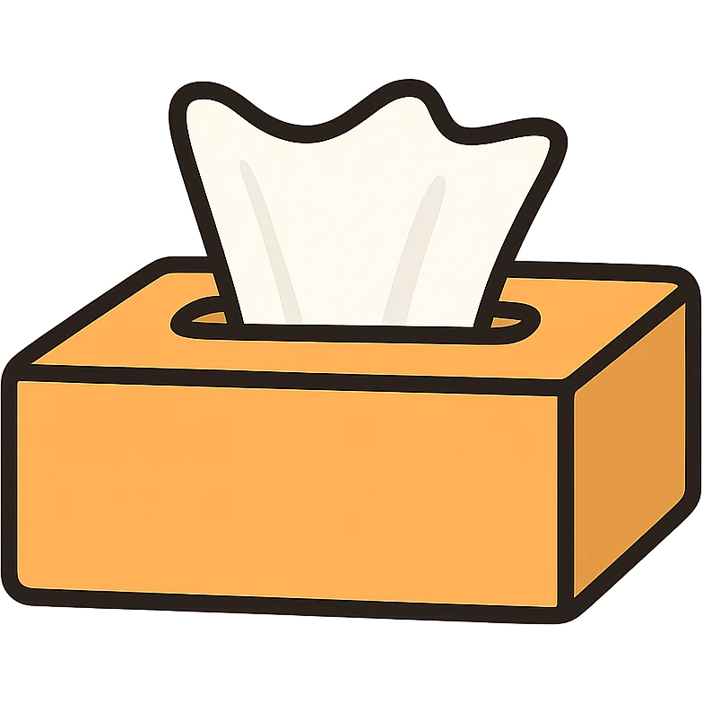 flat toon style tissue box emoji