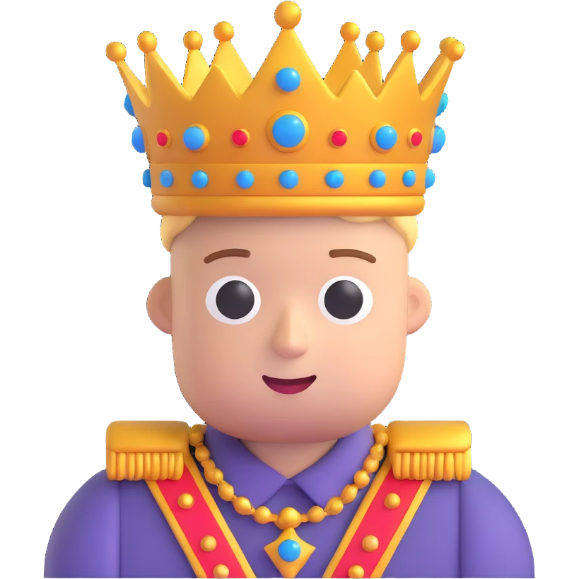 boss emoji, boss with a crown, white person emoji