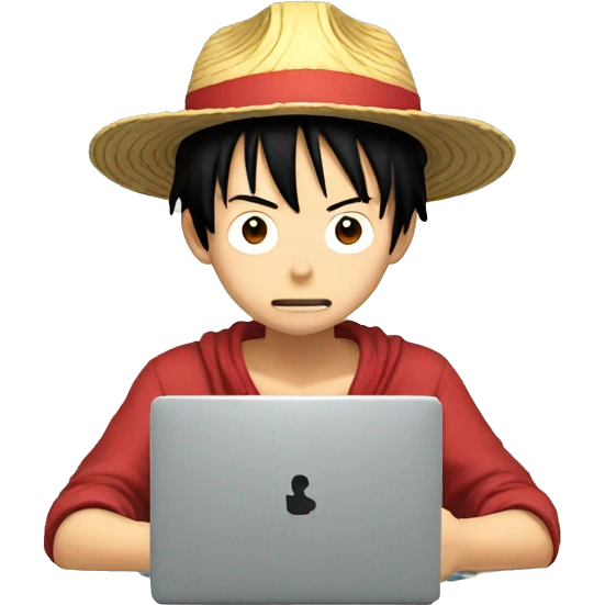luffy work on the computer emoji