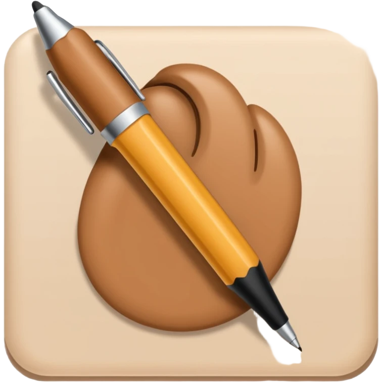 writing hand (✍🏻) + beige pen emoji