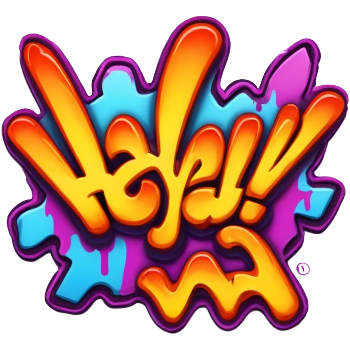 Graffiti the word Hell ya emoji