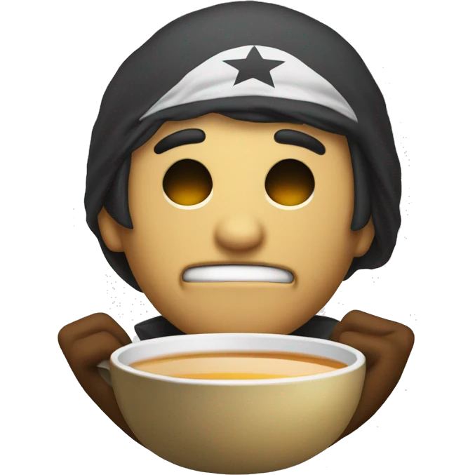 combination of salute emoji and face holding back tea emoji