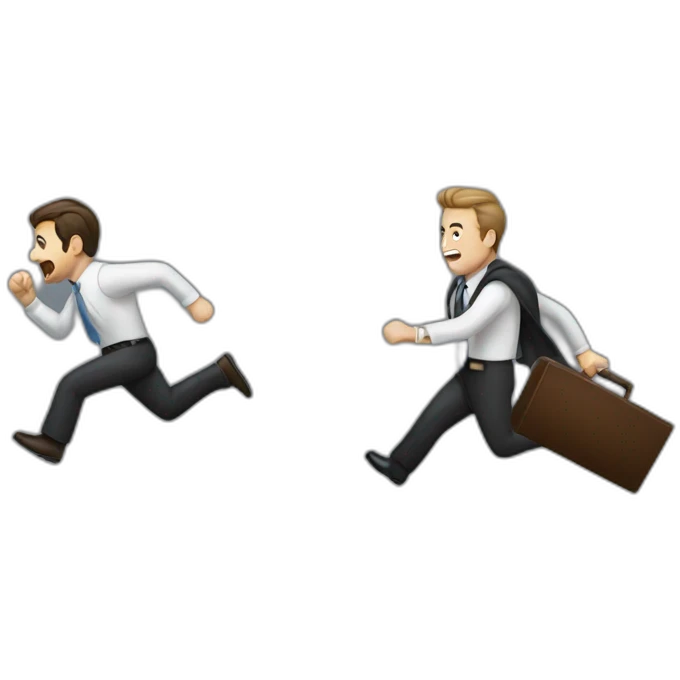 man chasing a lawyer emoji