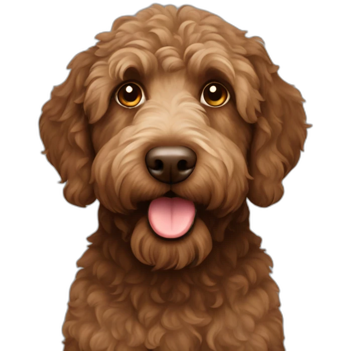 Brown labradoodle emoji